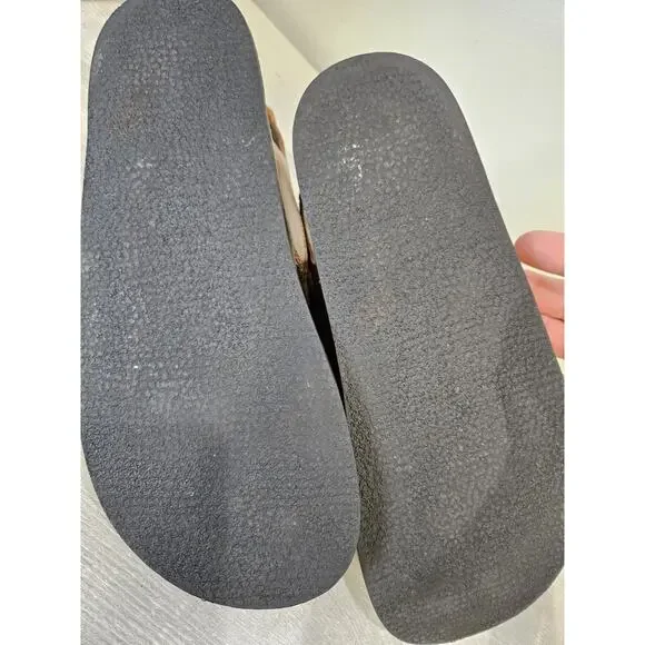 Free People Seattle Slingback Black + Brown Buckle Suede Size 38 US W 7.5 - Picture 8 of 9